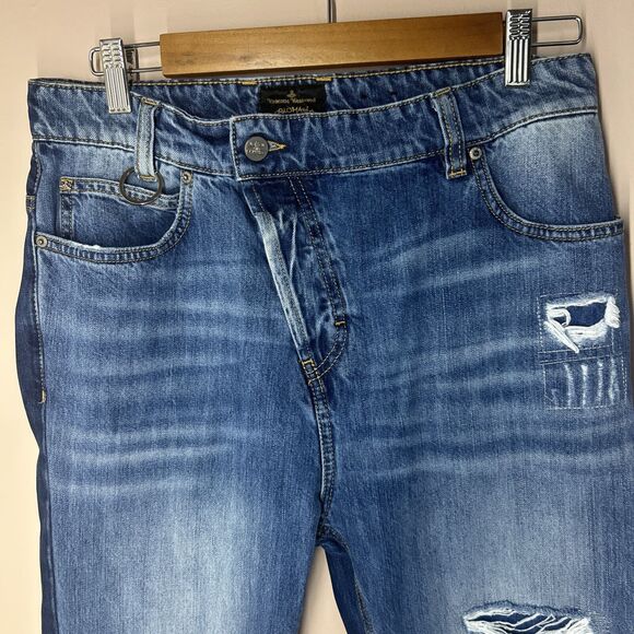 Vivienne Westwood Anglomania Jeans Size 27 New Boyfriend Style Distressed - Picture 2 of 12